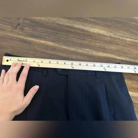 Ermenegildo Zegna 2pc Wool Suit Navy Blue Brown Pinstripe 50R - Picture 16 of 16